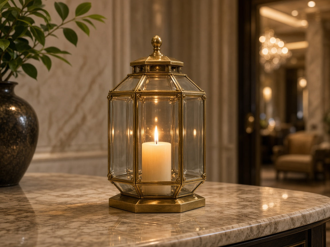 Brass + Glass Table Lantern