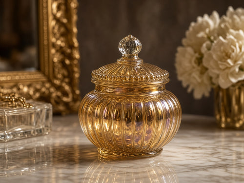 Antique-Lustre Glass Jar