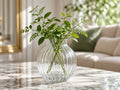 Ribbed Hand-Blown Glass Vase
